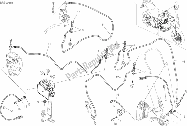 Todas as partes de Abs Do Sistema De Travagem do Ducati Multistrada 1260 Enduro 2020